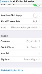 Sim kart rehberinde kisileri iPhone aktarma 3