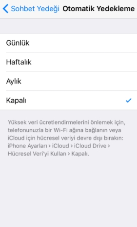 WhastApp yedeği geri yükleme