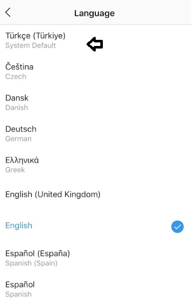 Instagram ingilizce oldu Turkce yapma iPhone Android 3 1
