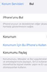 iPhone da konum nasil paylasilir 3